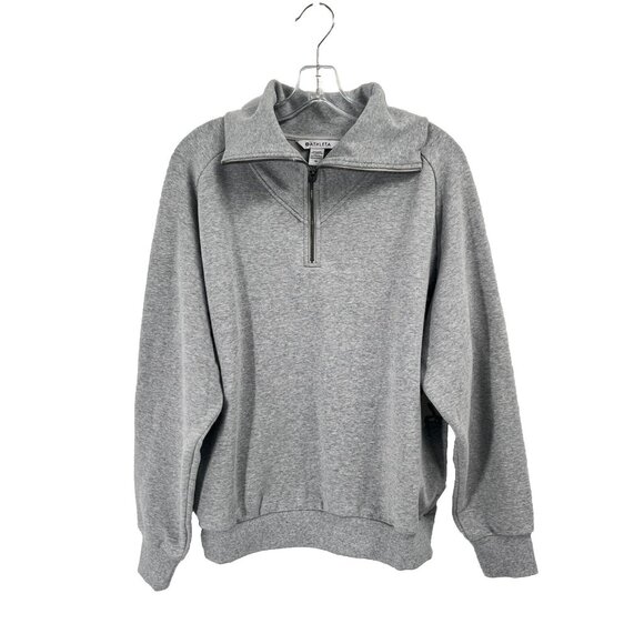 Athleta Tops - Athleta Gray Pullover 1/4 Zip Sz Womens Large